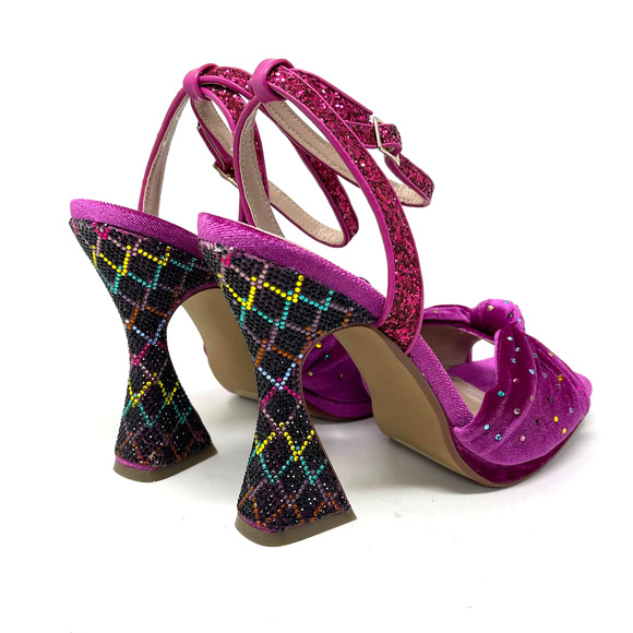 Betsey Johnson Alianna Mules Magenta Open Toe Heels Size 6 NIB - Picture 3 of 11